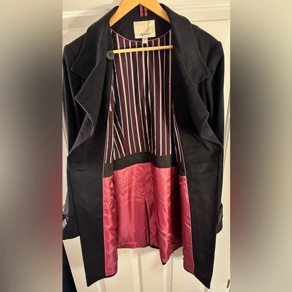 NWOT Faconnable Women’s Navy Wool and Cashmere Long Coat Size Large - Picture 6 of 8